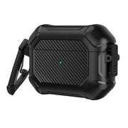 Custodia protettiva per cuffie Carbon Brazing Dimension TPU + PC con blocco interruttore e moschettone, For AirPods Pro