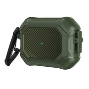 Custodia protettiva per cuffie Carbon Brazing Dimension TPU + PC con blocco interruttore e moschettone, For AirPods Pro