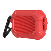 Custodia protettiva per cuffie Carbon Brazing Dimension TPU + PC con blocco interruttore e moschettone, For AirPods Pro
