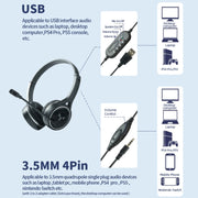 SOYTO SY-G30C Cuffie da gioco ergonomiche con microfono lungo con cancellazione del rumore, 3.5mm, USB