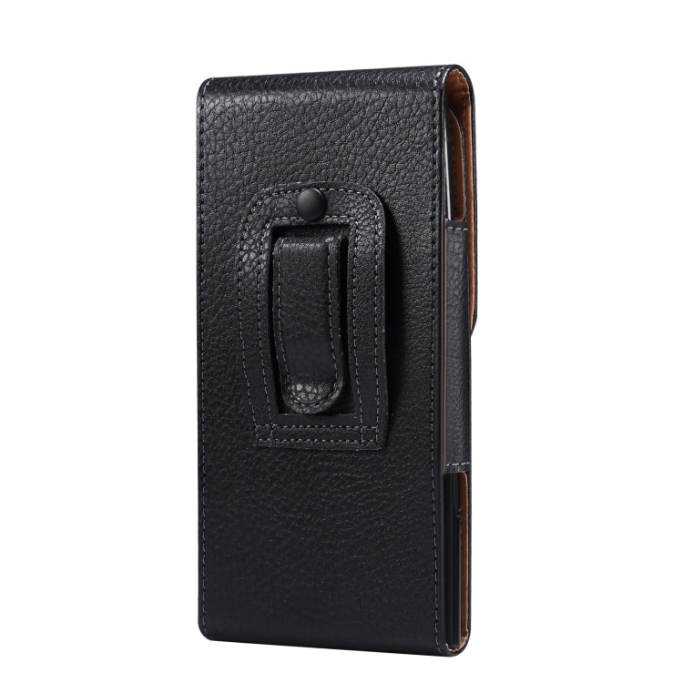 Marsupio portatile per cellulare da uomo in pelle con texture Litchi per 6,9 pollici o inferiore, 6.9 inch Litchi Texture