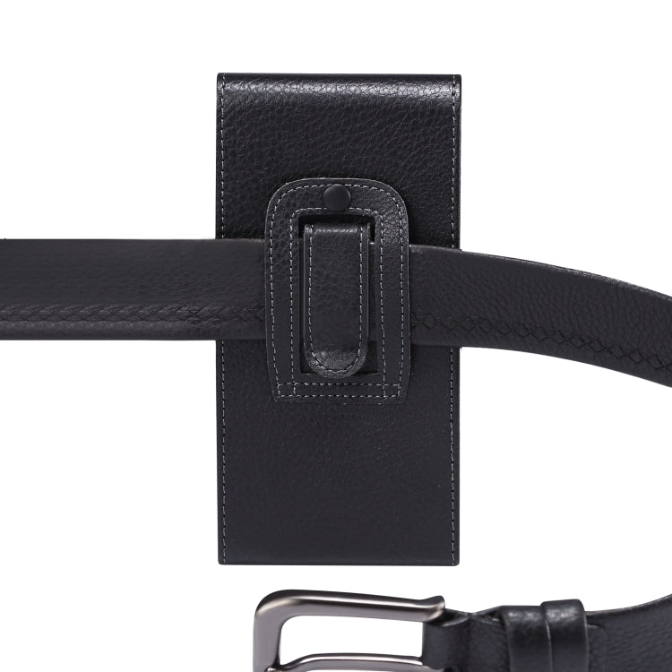 Marsupio portatile per cellulare da uomo in pelle con texture Litchi per 6,9 pollici o inferiore, 6.9 inch Litchi Texture