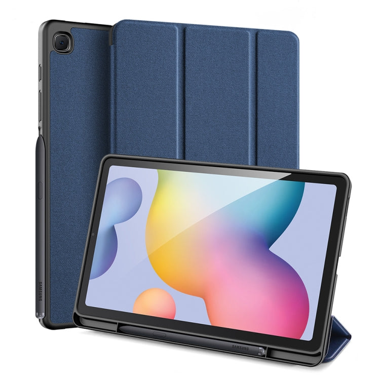 Custodia in pelle PU magnetica a vibrazione orizzontale serie DUX DUCIS Domo con supporto a tre pieghe e slot per penna, For Galaxy Tab A 8.4 (2020), For Galaxy Tab S6 Lite 10.4 inch