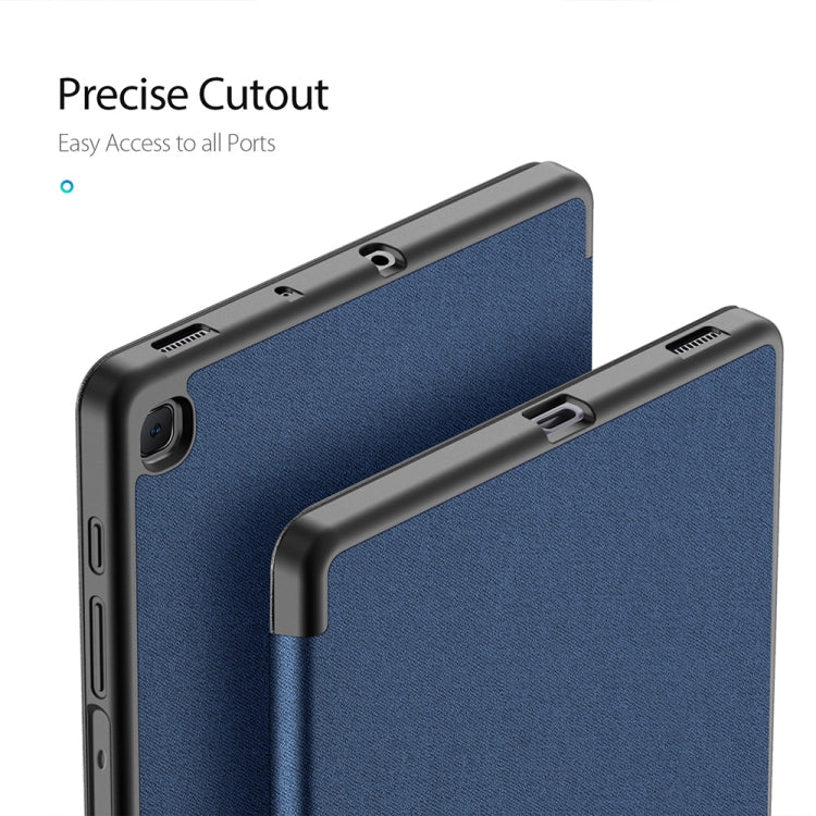 Custodia in pelle PU magnetica a vibrazione orizzontale serie DUX DUCIS Domo con supporto a tre pieghe e slot per penna, For Galaxy Tab A 8.4 (2020), For Galaxy Tab S6 Lite 10.4 inch
