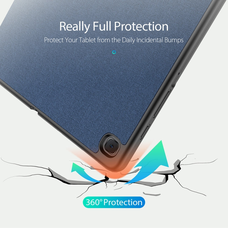 Custodia in pelle PU magnetica a vibrazione orizzontale serie DUX DUCIS Domo con supporto a tre pieghe e slot per penna, For Galaxy Tab A 8.4 (2020), For Galaxy Tab S6 Lite 10.4 inch