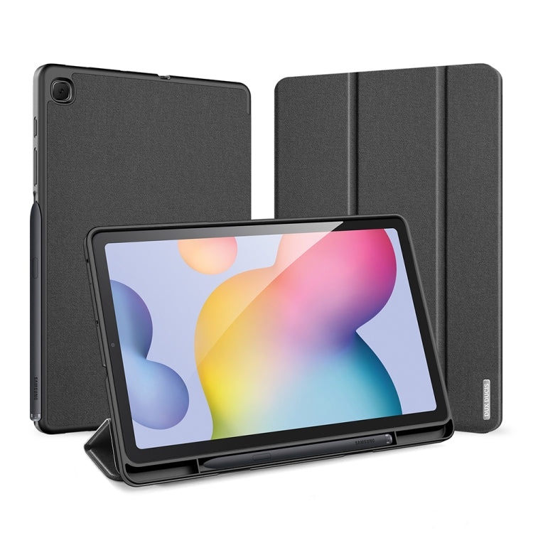 Custodia in pelle PU magnetica a vibrazione orizzontale serie DUX DUCIS Domo con supporto a tre pieghe e slot per penna, For Galaxy Tab A 8.4 (2020), For Galaxy Tab S6 Lite 10.4 inch