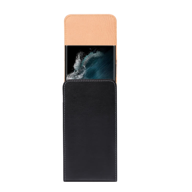 Marsupio portatile per cellulare da uomo in pelle con texture lucida per 6,9 pollici o inferiore, 6.9 inch Glossy Texture