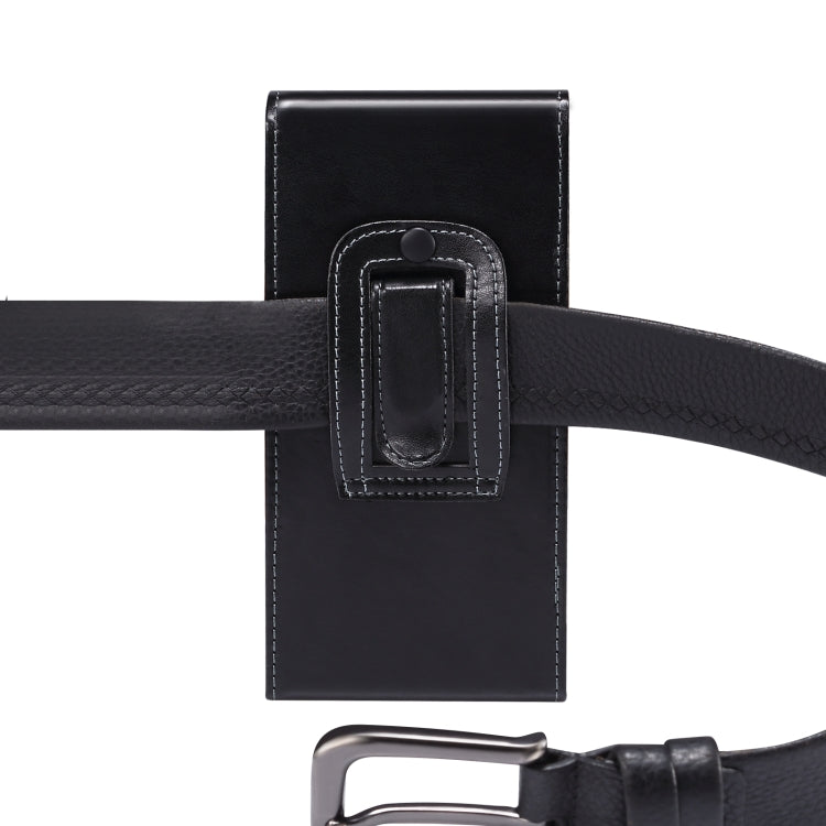 Marsupio portatile per cellulare da uomo in pelle con texture lucida per 6,9 pollici o inferiore, 6.9 inch Glossy Texture