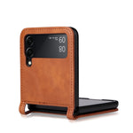 Custodia per telefono in pelle pieghevole con texture vintage, For Samsung Galaxy Z Filp4 5G