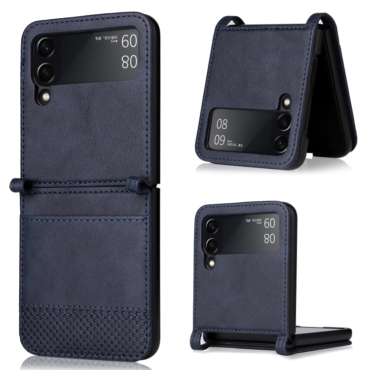 Custodia per telefono in pelle pieghevole con texture vintage, For Samsung Galaxy Z Filp4 5G