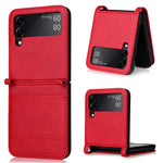 Custodia per telefono in pelle pieghevole con texture vintage, For Samsung Galaxy Z Filp4 5G