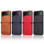 Custodia per telefono in pelle pieghevole con texture vintage, For Samsung Galaxy Z Filp4 5G