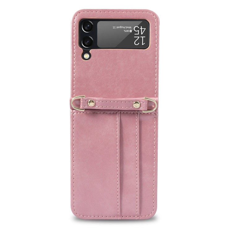 Custodia per telefono pieghevole in pelle con cordino, For Samsung Galaxy Z Filp4 5G