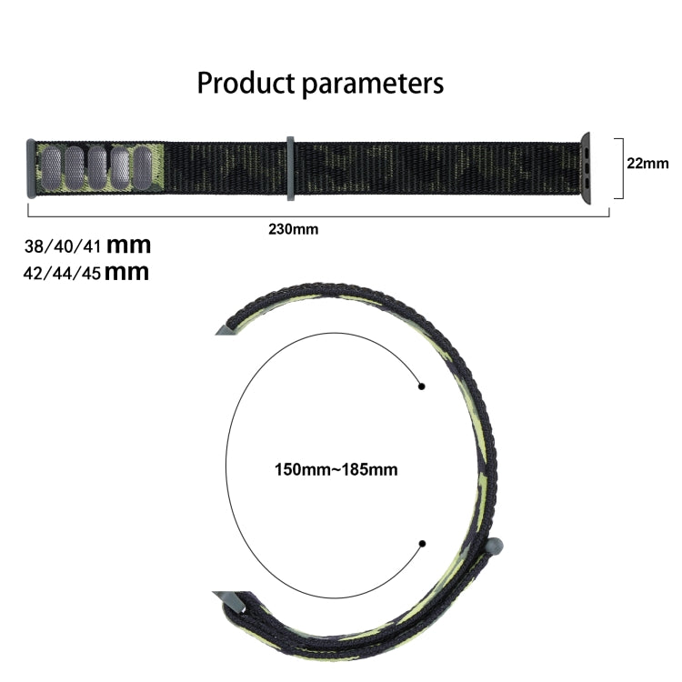 Cinturino in nylon con cinturino per Apple Watch Series, 7 45mm / 6&SE&5&4 44mm / 3&2&1 42mm, 7 41mm / 6&SE&5&4 40mm / 3&2&1 38mm