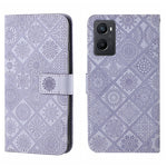 Custodia per cellulare in pelle con motivo goffrato stile etnico, For OPPO A96 4G