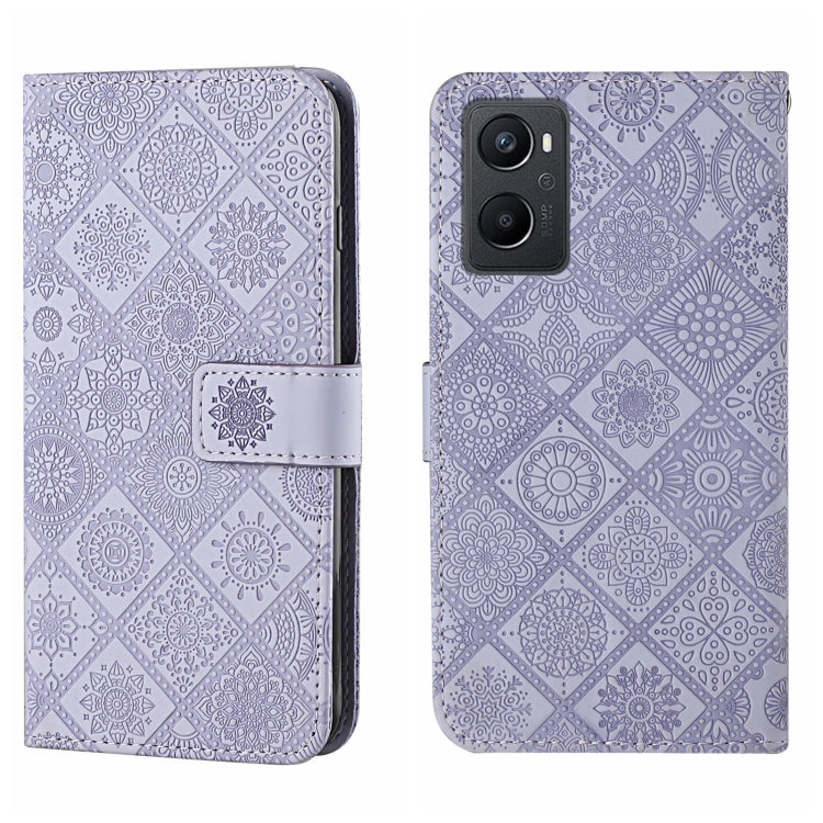 Custodia per cellulare in pelle con motivo goffrato stile etnico, For OPPO A96 4G