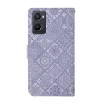 Custodia per cellulare in pelle con motivo goffrato stile etnico, For OPPO A96 4G