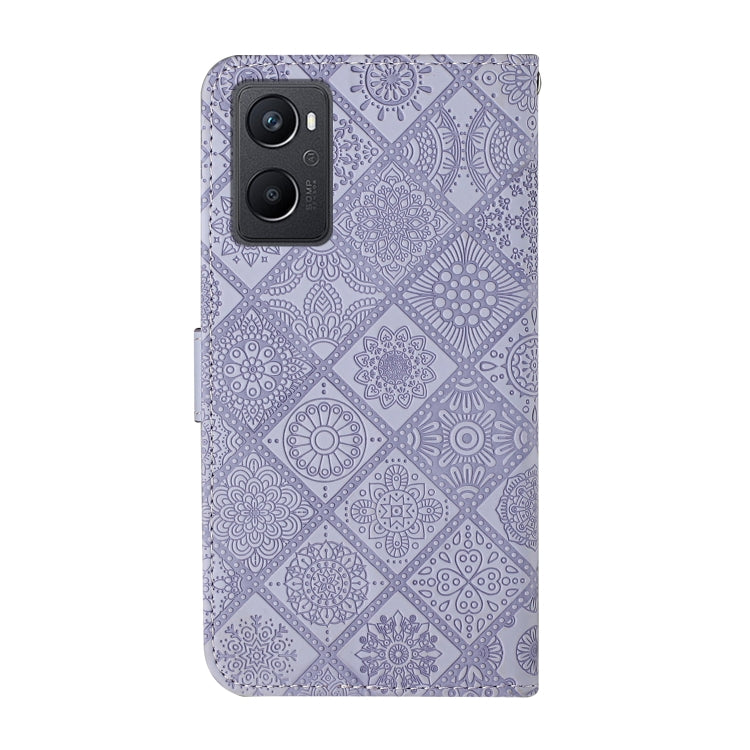 Custodia per cellulare in pelle con motivo goffrato stile etnico, For OPPO A96 4G