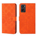 Custodia per cellulare in pelle con motivo goffrato stile etnico, For OPPO A96 4G