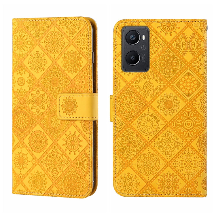 Custodia per cellulare in pelle con motivo goffrato stile etnico, For OPPO A96 4G