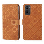 Custodia per cellulare in pelle con motivo goffrato stile etnico, For OPPO A96 4G