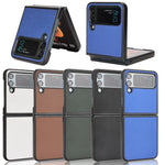 Custodia protettiva per telefono in pelle incollata, For Samsung Galaxy Z Flip3 5G, For Samsung Galaxy Z Flip4