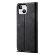 Custodia per telefono in pelle stile casual con trama denim, For iPhone 14, For iPhone 14 Plus, For iPhone 14 Pro, For iPhone 14 Pro Max