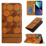 Custodia per telefono a conchiglia in pelle magnetica con trama di calcio, For iPhone 14, For iPhone 14 Plus, For iPhone 14 Pro, For iPhone 14 Pro Max