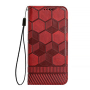 Custodia per telefono a conchiglia in pelle magnetica con trama di calcio, For iPhone 13 mini, For iPhone 13, For iPhone 13 Pro, For iPhone 13 Pro Max