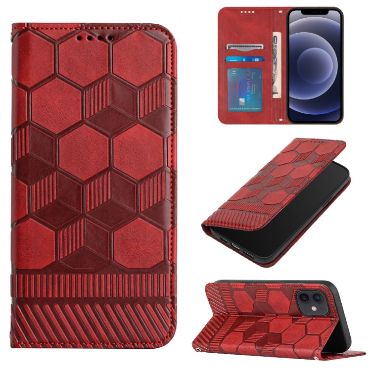 Custodia per telefono a conchiglia in pelle magnetica con trama di calcio, For iPhone 12 mini, For iPhone 12 / 12 Pro, For iPhone 12 Pro Max, For iPhone 11