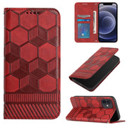 Custodia per telefono a conchiglia in pelle magnetica con trama di calcio, For iPhone 12 mini, For iPhone 12 / 12 Pro, For iPhone 12 Pro Max, For iPhone 11