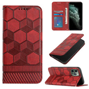 Custodia per telefono a conchiglia in pelle magnetica con trama di calcio, For iPhone 11 Pro, For iPhone 11 Pro Max, For iPhone SE 2022 / SE 2020 / 8 / 7