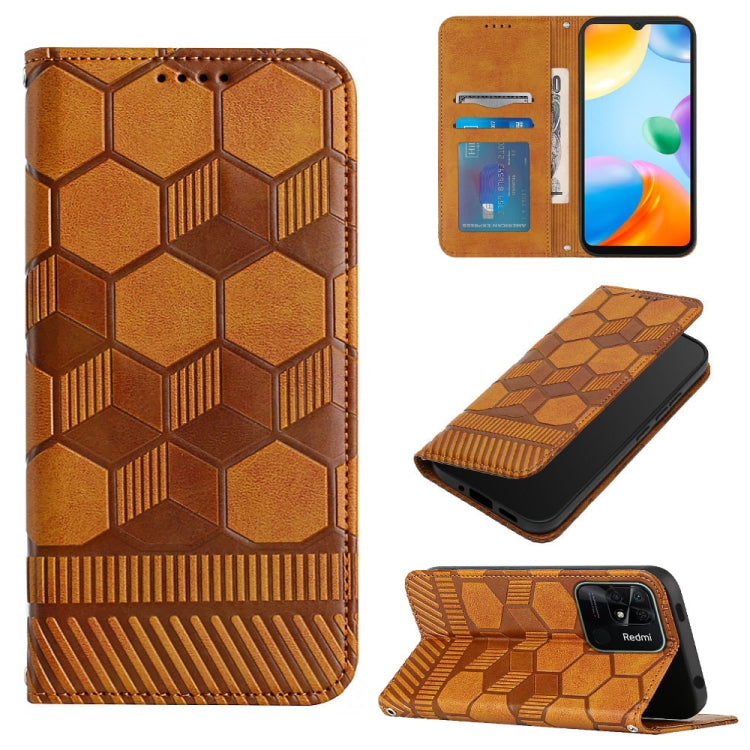 Custodia per telefono a conchiglia in pelle magnetica con trama di calcio, For Xiaomi Redmi 10C / 10 India, For Xiaomi Redmi 10A, For Xiaomi Redmi Note 11 Global 2022 / Note 11S 4G, For Xiaomi Redmi Note 11 Pro 5G / 4G Global 2022 / Note 11 Pro+ India