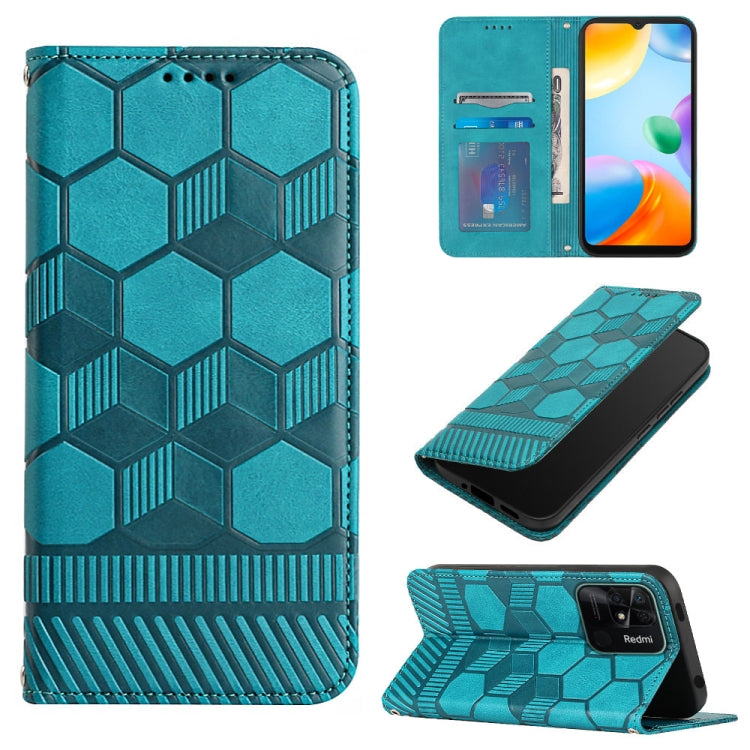 Custodia per telefono a conchiglia in pelle magnetica con trama di calcio, For Xiaomi Redmi 10C / 10 India, For Xiaomi Redmi 10A, For Xiaomi Redmi Note 11 Global 2022 / Note 11S 4G, For Xiaomi Redmi Note 11 Pro 5G / 4G Global 2022 / Note 11 Pro+ India