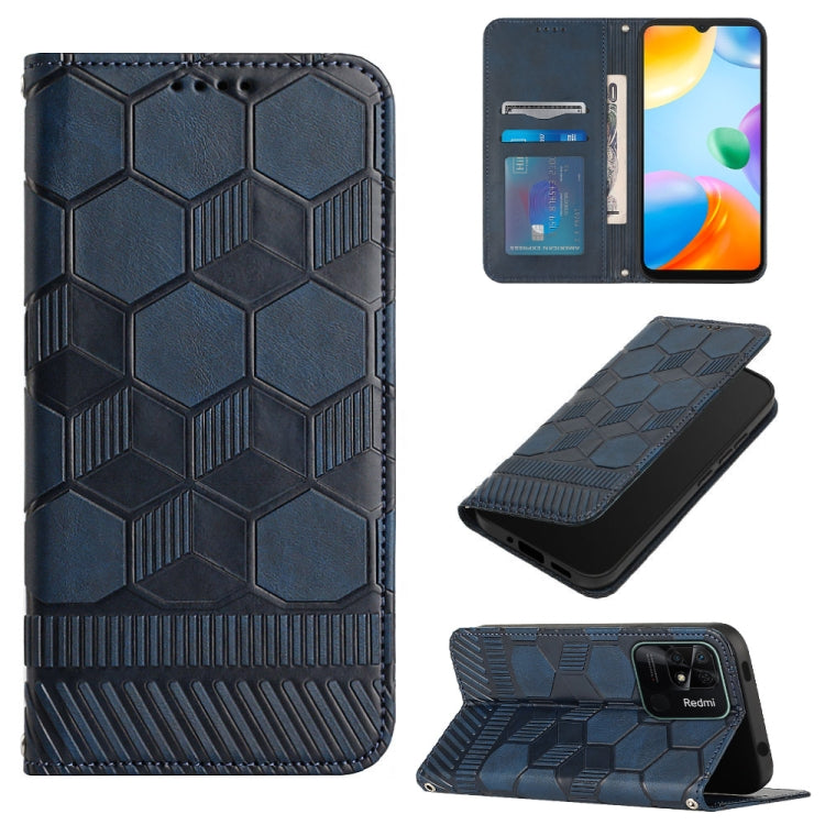 Custodia per telefono a conchiglia in pelle magnetica con trama di calcio, For Xiaomi Redmi 10C / 10 India, For Xiaomi Redmi 10A, For Xiaomi Redmi Note 11 Global 2022 / Note 11S 4G, For Xiaomi Redmi Note 11 Pro 5G / 4G Global 2022 / Note 11 Pro+ India