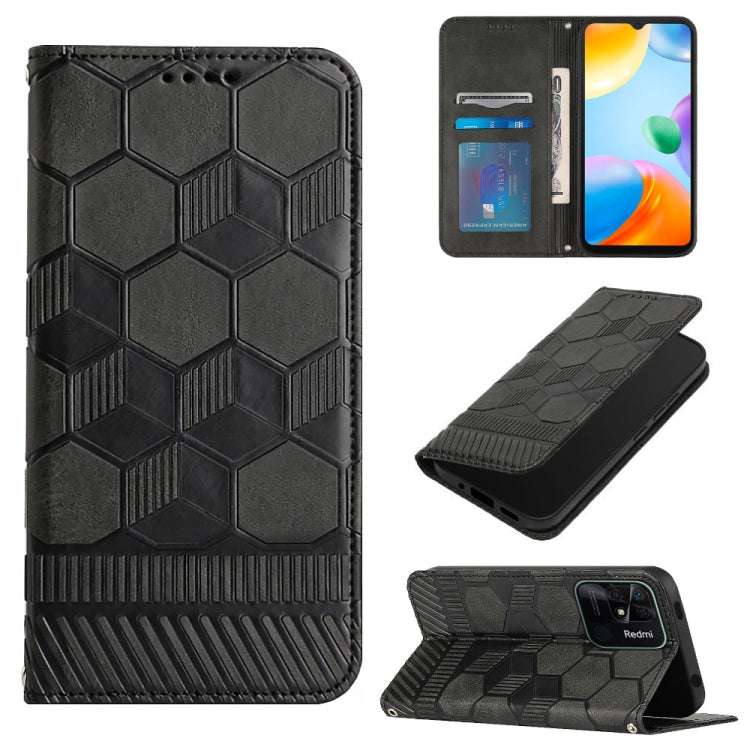 Custodia per telefono a conchiglia in pelle magnetica con trama di calcio, For Xiaomi Redmi 10C / 10 India, For Xiaomi Redmi 10A, For Xiaomi Redmi Note 11 Global 2022 / Note 11S 4G, For Xiaomi Redmi Note 11 Pro 5G / 4G Global 2022 / Note 11 Pro+ India