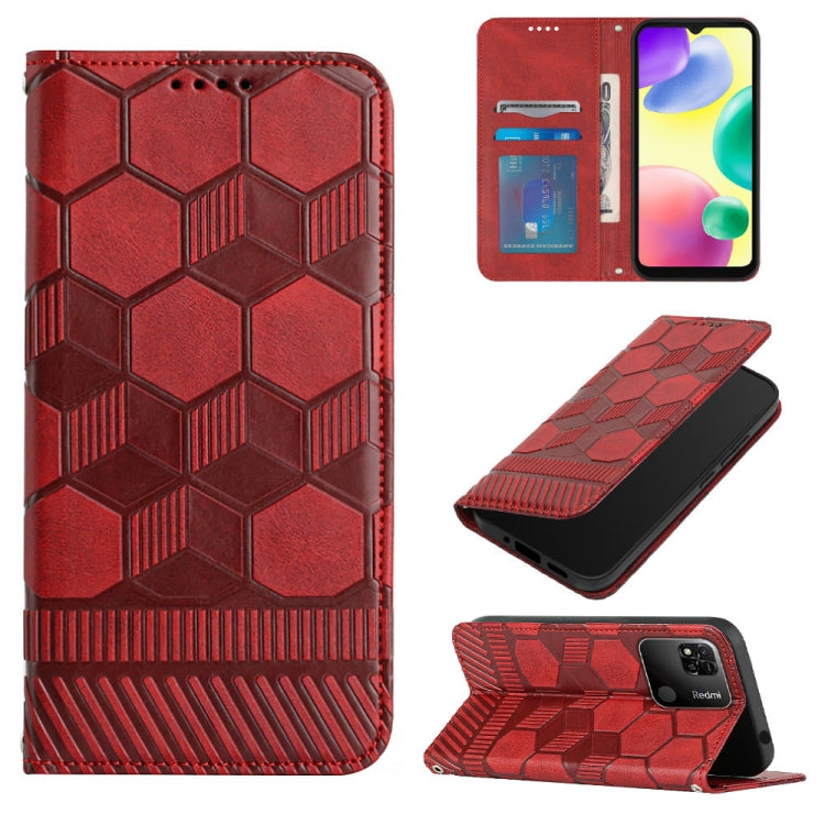 Custodia per telefono a conchiglia in pelle magnetica con trama di calcio, For Xiaomi Redmi 10C / 10 India, For Xiaomi Redmi 10A, For Xiaomi Redmi Note 11 Global 2022 / Note 11S 4G, For Xiaomi Redmi Note 11 Pro 5G / 4G Global 2022 / Note 11 Pro+ India