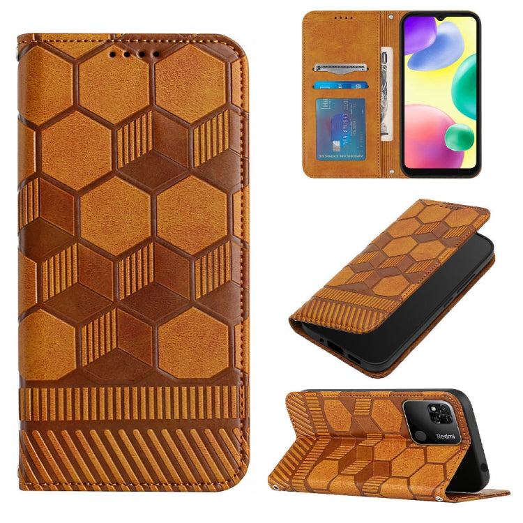 Custodia per telefono a conchiglia in pelle magnetica con trama di calcio, For Xiaomi Redmi 10C / 10 India, For Xiaomi Redmi 10A, For Xiaomi Redmi Note 11 Global 2022 / Note 11S 4G, For Xiaomi Redmi Note 11 Pro 5G / 4G Global 2022 / Note 11 Pro+ India