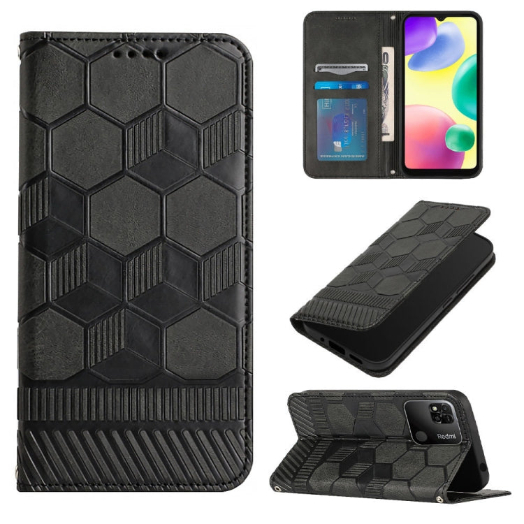 Custodia per telefono a conchiglia in pelle magnetica con trama di calcio, For Xiaomi Redmi 10C / 10 India, For Xiaomi Redmi 10A, For Xiaomi Redmi Note 11 Global 2022 / Note 11S 4G, For Xiaomi Redmi Note 11 Pro 5G / 4G Global 2022 / Note 11 Pro+ India