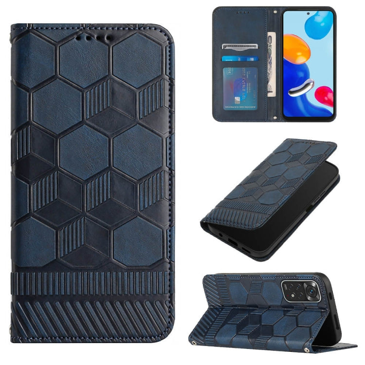 Custodia per telefono a conchiglia in pelle magnetica con trama di calcio, For Xiaomi Redmi 10C / 10 India, For Xiaomi Redmi 10A, For Xiaomi Redmi Note 11 Global 2022 / Note 11S 4G, For Xiaomi Redmi Note 11 Pro 5G / 4G Global 2022 / Note 11 Pro+ India