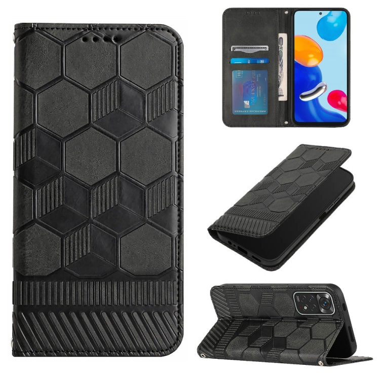 Custodia per telefono a conchiglia in pelle magnetica con trama di calcio, For Xiaomi Redmi 10C / 10 India, For Xiaomi Redmi 10A, For Xiaomi Redmi Note 11 Global 2022 / Note 11S 4G, For Xiaomi Redmi Note 11 Pro 5G / 4G Global 2022 / Note 11 Pro+ India