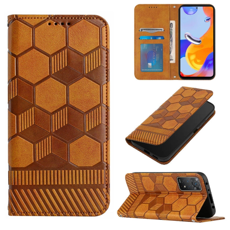 Custodia per telefono a conchiglia in pelle magnetica con trama di calcio, For Xiaomi Redmi 10C / 10 India, For Xiaomi Redmi 10A, For Xiaomi Redmi Note 11 Global 2022 / Note 11S 4G, For Xiaomi Redmi Note 11 Pro 5G / 4G Global 2022 / Note 11 Pro+ India