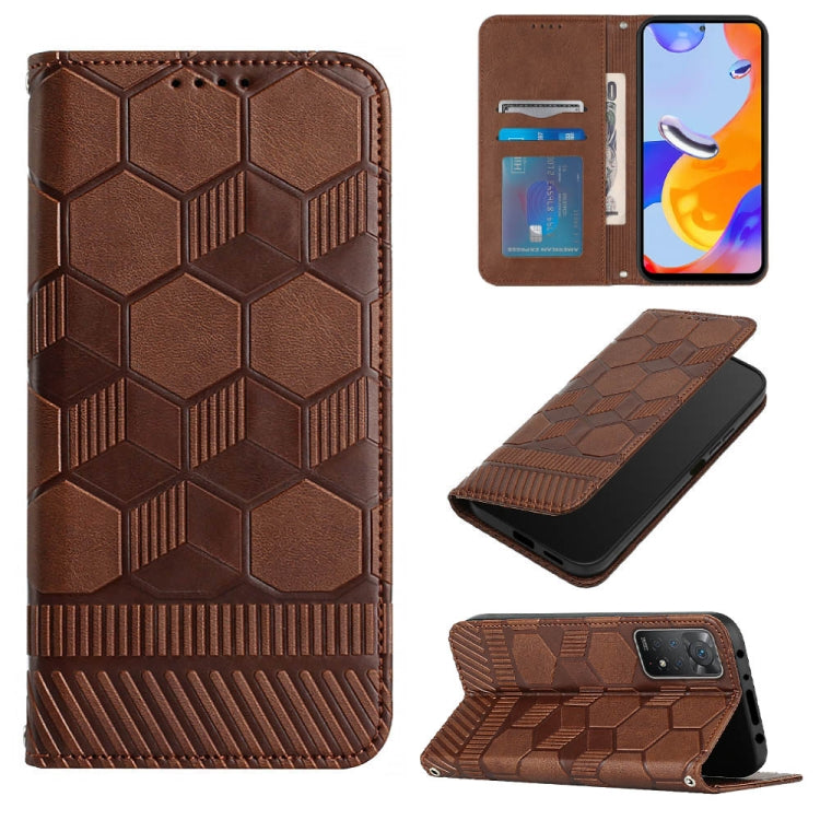 Custodia per telefono a conchiglia in pelle magnetica con trama di calcio, For Xiaomi Redmi 10C / 10 India, For Xiaomi Redmi 10A, For Xiaomi Redmi Note 11 Global 2022 / Note 11S 4G, For Xiaomi Redmi Note 11 Pro 5G / 4G Global 2022 / Note 11 Pro+ India