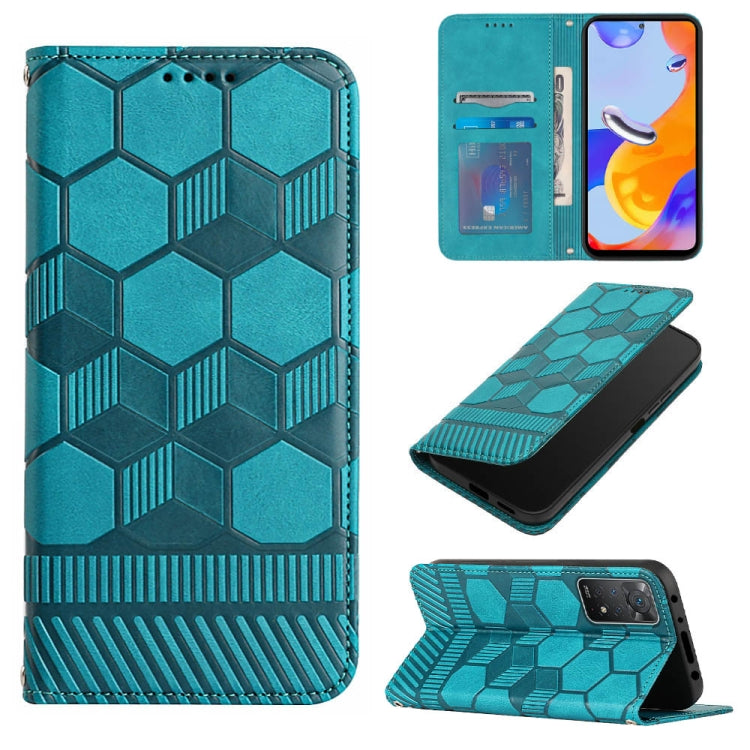 Custodia per telefono a conchiglia in pelle magnetica con trama di calcio, For Xiaomi Redmi 10C / 10 India, For Xiaomi Redmi 10A, For Xiaomi Redmi Note 11 Global 2022 / Note 11S 4G, For Xiaomi Redmi Note 11 Pro 5G / 4G Global 2022 / Note 11 Pro+ India