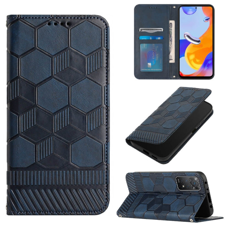 Custodia per telefono a conchiglia in pelle magnetica con trama di calcio, For Xiaomi Redmi 10C / 10 India, For Xiaomi Redmi 10A, For Xiaomi Redmi Note 11 Global 2022 / Note 11S 4G, For Xiaomi Redmi Note 11 Pro 5G / 4G Global 2022 / Note 11 Pro+ India