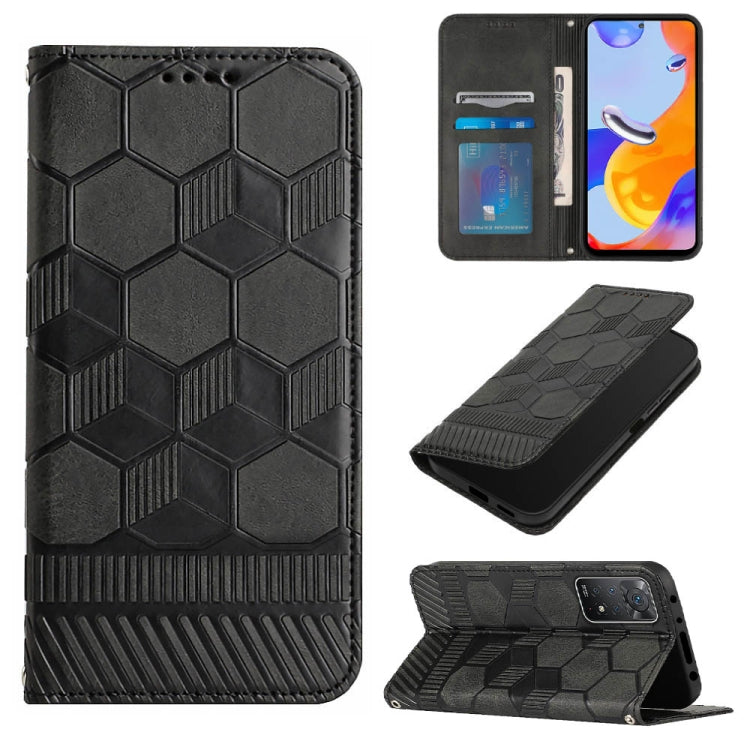 Custodia per telefono a conchiglia in pelle magnetica con trama di calcio, For Xiaomi Redmi 10C / 10 India, For Xiaomi Redmi 10A, For Xiaomi Redmi Note 11 Global 2022 / Note 11S 4G, For Xiaomi Redmi Note 11 Pro 5G / 4G Global 2022 / Note 11 Pro+ India