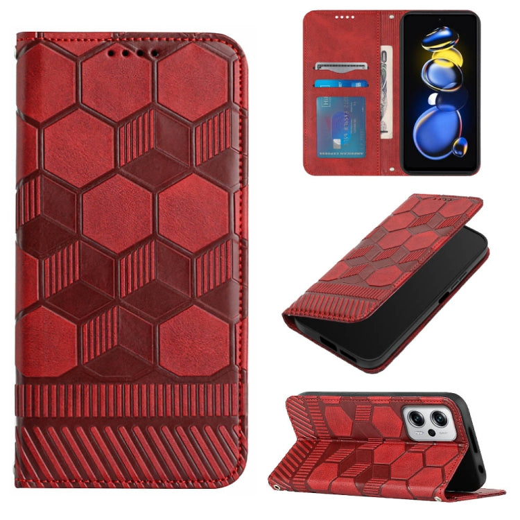 Custodia per telefono a conchiglia in pelle magnetica con trama di calcio, For Xiaomi Redmi Note 11T Pro, For Xiaomi Poco M4 5G, For Xiaomi Poco M4 Pro 4G, For Xiaomi Poco M4 Pro 5G