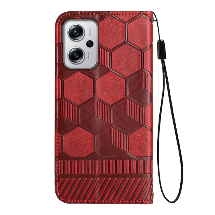 Custodia per telefono a conchiglia in pelle magnetica con trama di calcio, For Xiaomi Redmi Note 11T Pro, For Xiaomi Poco M4 5G, For Xiaomi Poco M4 Pro 4G, For Xiaomi Poco M4 Pro 5G