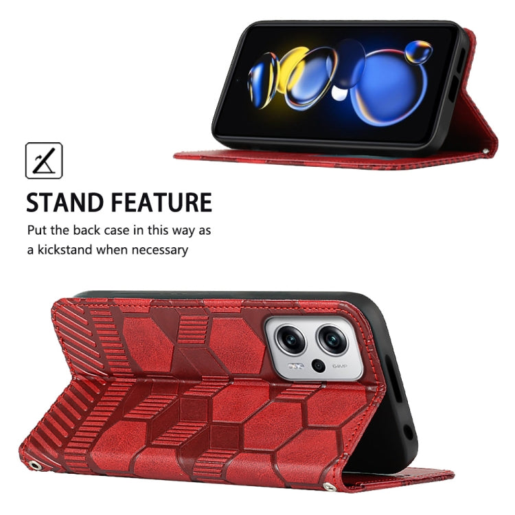 Custodia per telefono a conchiglia in pelle magnetica con trama di calcio, For Xiaomi Redmi Note 11T Pro, For Xiaomi Poco M4 5G, For Xiaomi Poco M4 Pro 4G, For Xiaomi Poco M4 Pro 5G
