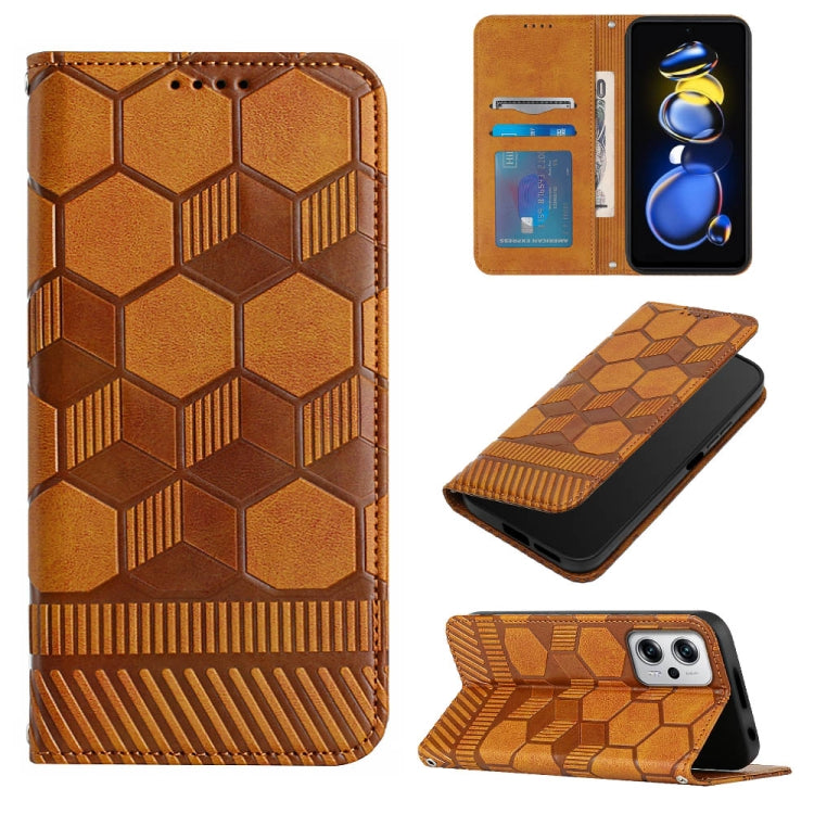 Custodia per telefono a conchiglia in pelle magnetica con trama di calcio, For Xiaomi Redmi Note 11T Pro, For Xiaomi Poco M4 5G, For Xiaomi Poco M4 Pro 4G, For Xiaomi Poco M4 Pro 5G
